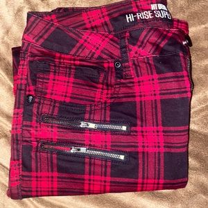 Size 11. Hot Topic Skinny Black and Red Jeans